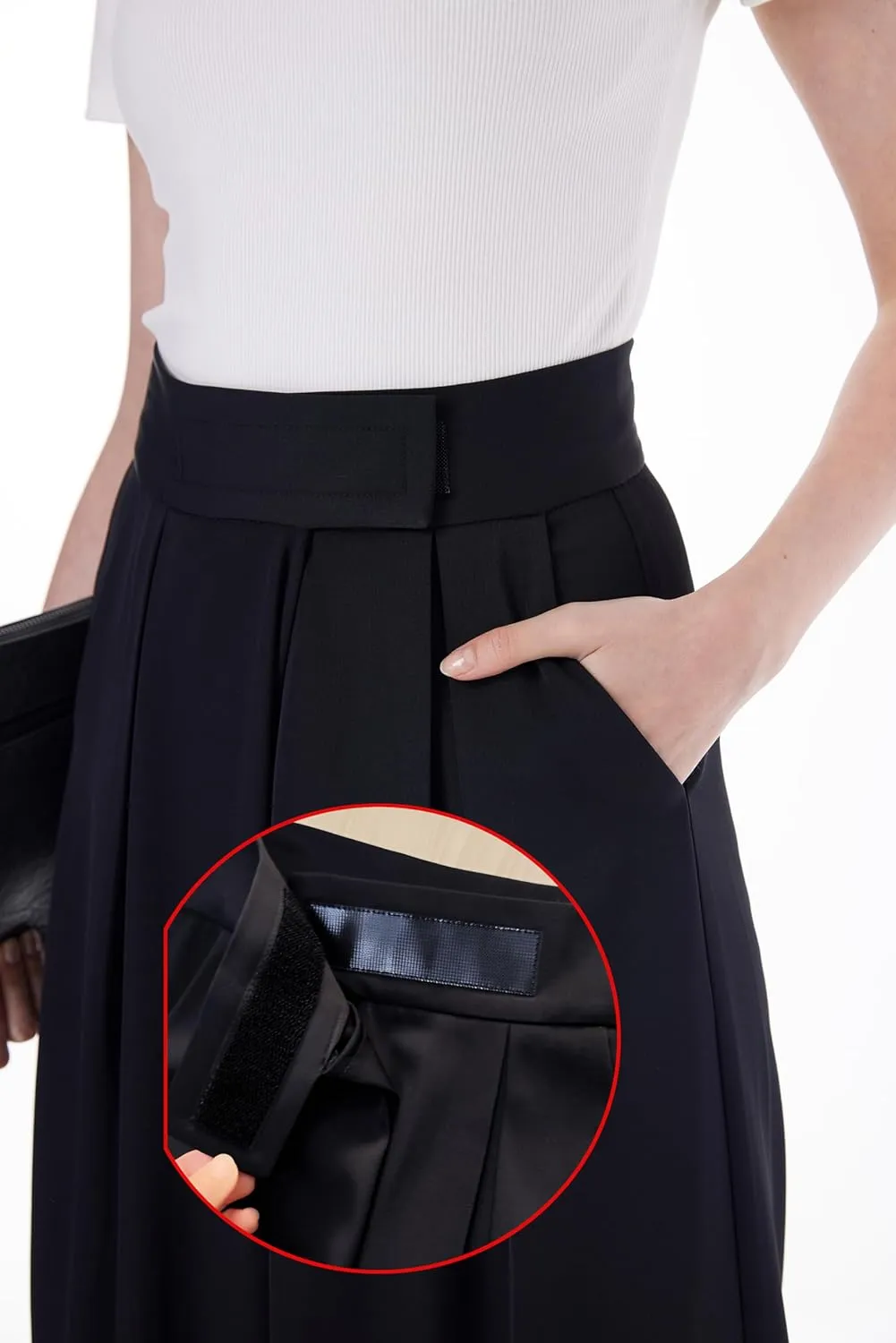 heipeiwa Women's High Waist Palazzo Pants Business Casual Work Dress Suit Wide Leg Pant Trouser with Pockets