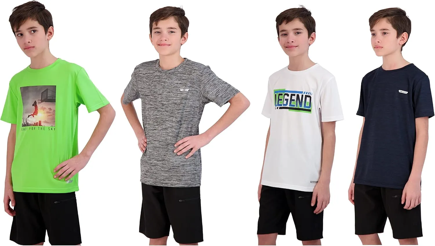 Hind Boys T-Shirts for Kids 4-Pack Tee Shirts for Boys Clothing Youth Quick-Dry Long and Short Sleeve T Shirts