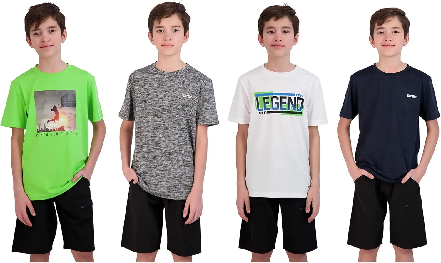 Hind Boys T-Shirts for Kids 4-Pack Tee Shirts for Boys Clothing Youth Quick-Dry Long and Short Sleeve T Shirts