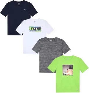 Hind Boys T-Shirts for Kids 4-Pack Tee Shirts for Boys Clothing Youth Quick-Dry Long and Short Sleeve T Shirts