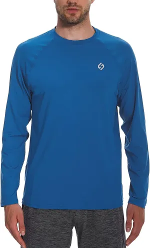 HODOSPORTS Men's Swim Shirts UV UPF 50  Quick Dry Rash Guard Long Sleeve with Sun Protection