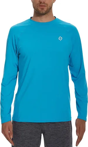 HODOSPORTS Men's Swim Shirts UV UPF 50  Quick Dry Rash Guard Long Sleeve with Sun Protection