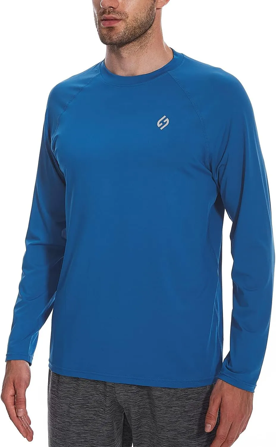 HODOSPORTS Men's Swim Shirts UV UPF 50  Quick Dry Rash Guard Long Sleeve with Sun Protection