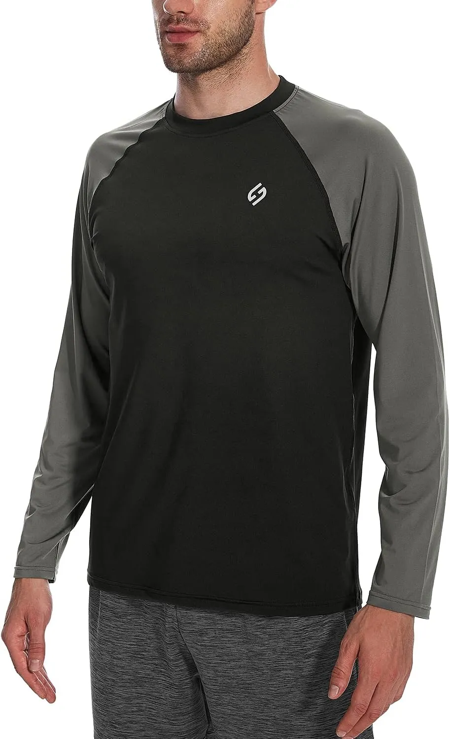 HODOSPORTS Men's Swim Shirts UV UPF 50  Quick Dry Rash Guard Long Sleeve with Sun Protection