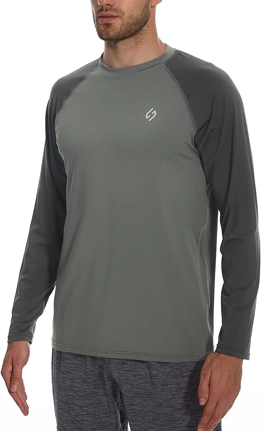 HODOSPORTS Men's Swim Shirts UV UPF 50  Quick Dry Rash Guard Long Sleeve with Sun Protection