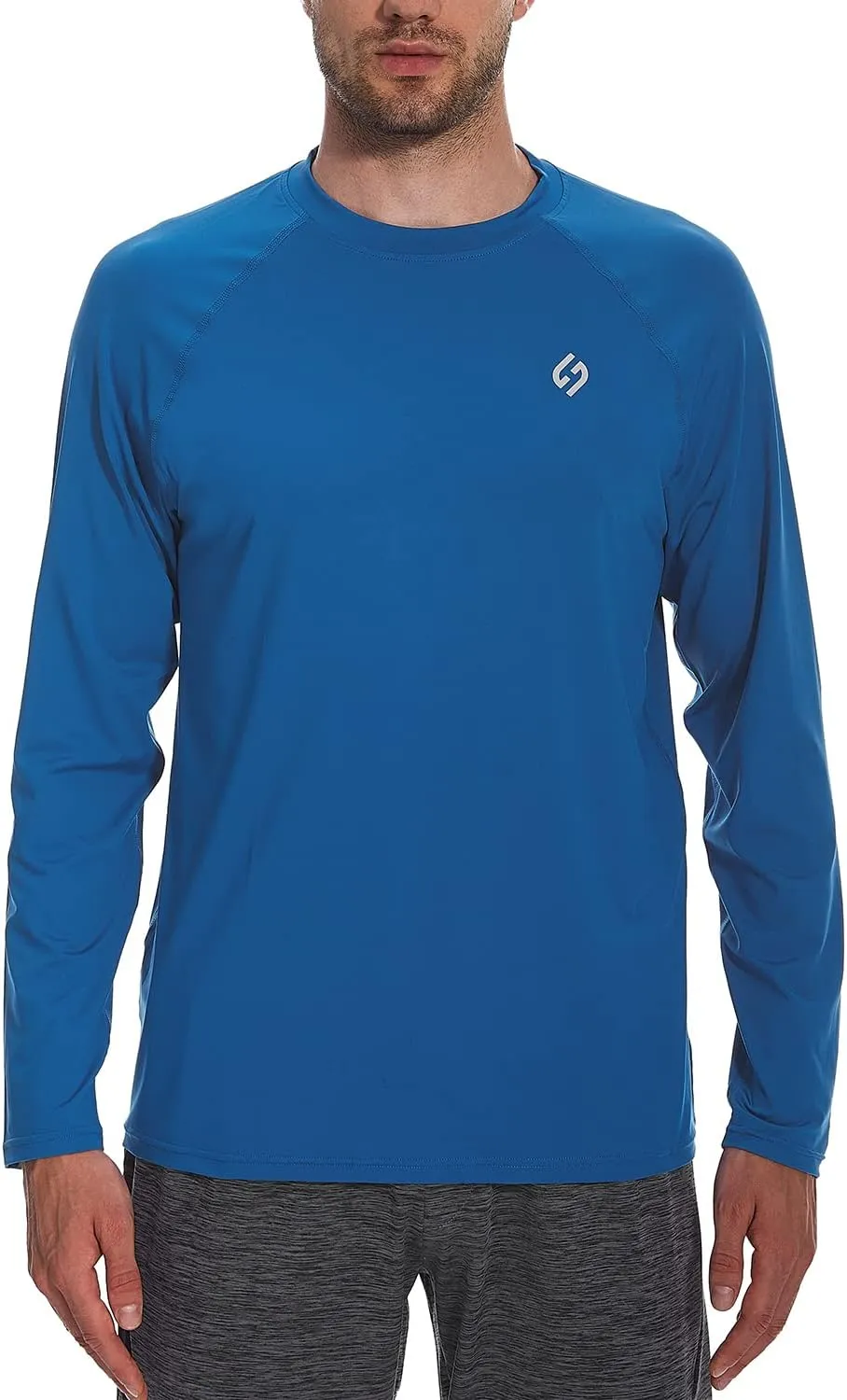 HODOSPORTS Men's Swim Shirts UV UPF 50  Quick Dry Rash Guard Long Sleeve with Sun Protection