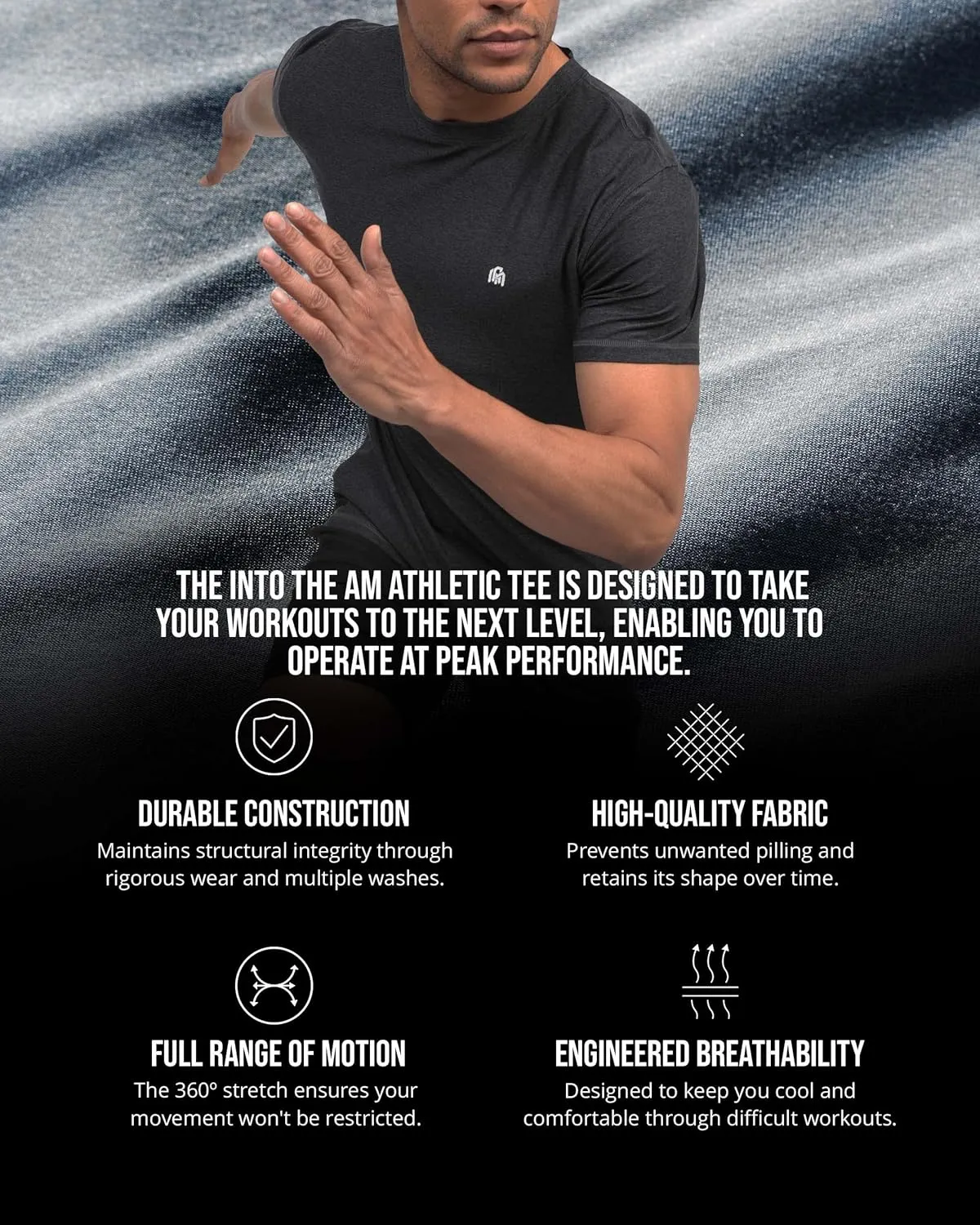 INTO THE AM Premium Workout Shirts for Men - Ultra-Lightweight Athletic Gym Tees S - 4XL