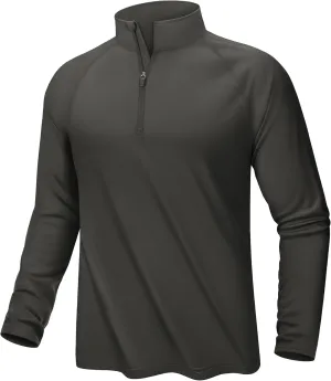 KEFITEVD Long Sleeve Shirts for Mens UPF 50  1/4 Zip Pullover Shirts Outdoor Cooling Athletic Shirt Swim Summer Rash Guard