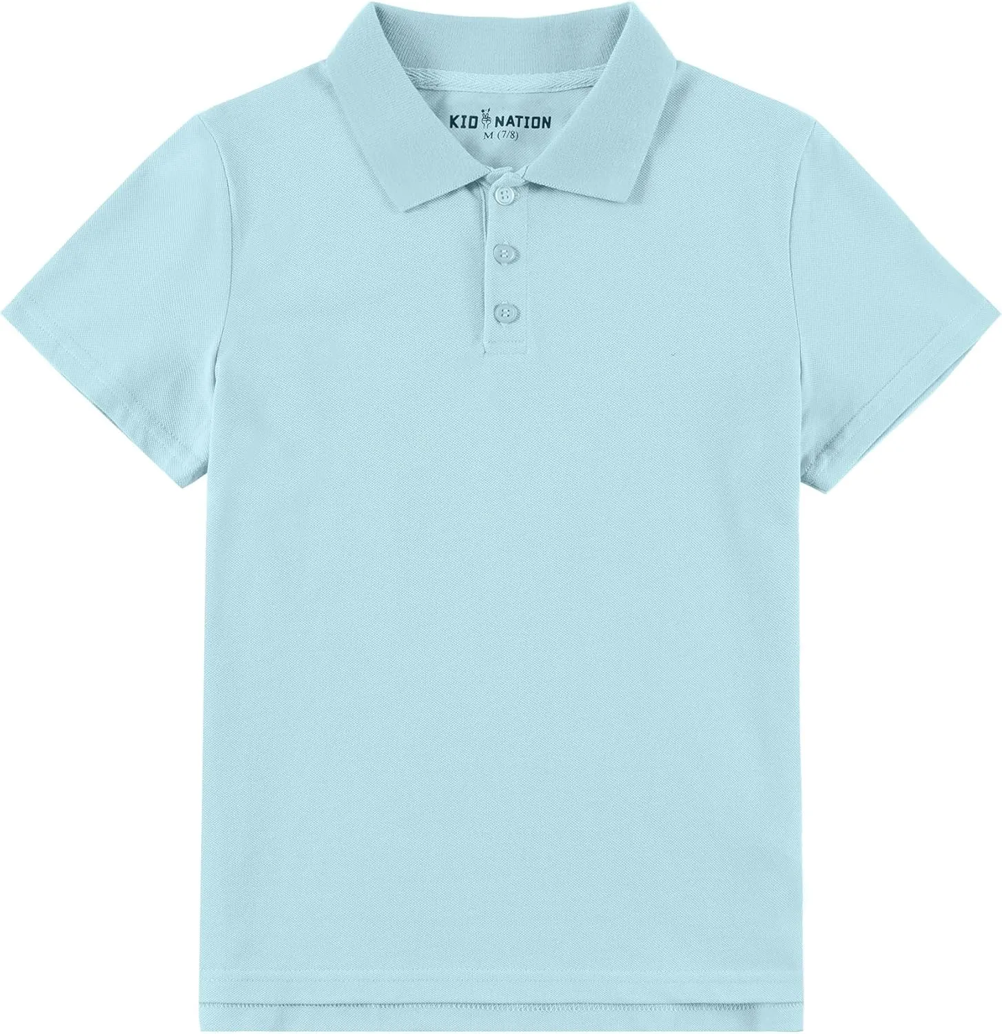 Kid Nation Boys Polo Shirts Kids School Uniform Shirts Short Sleeve Girls Collared Shirts 4-12 Years