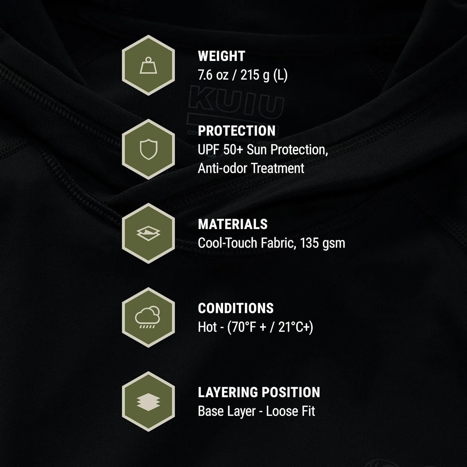 KUIU Gila LS Hoodie UPF 50  Cooling Shirt for Hunting & Outdoors Quick-Dry, Odor Resistant, Lightweight & Breathable