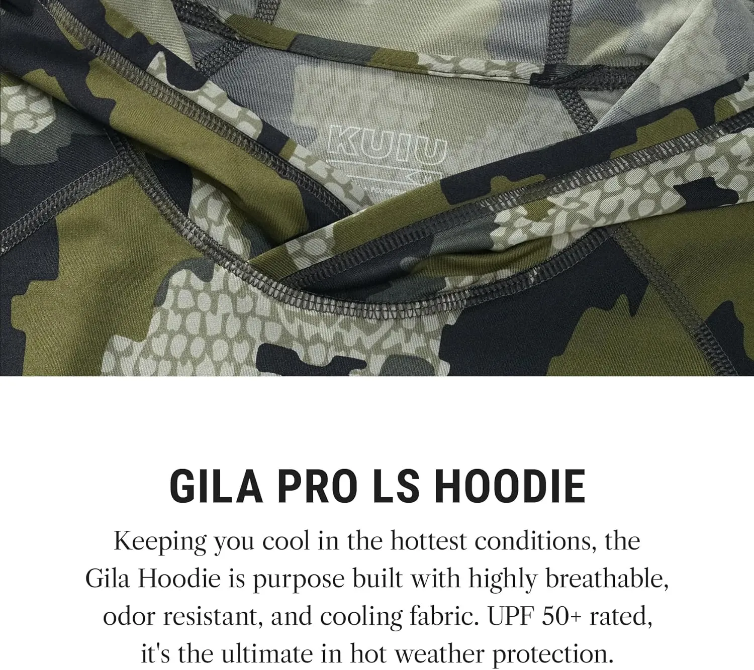 KUIU Gila LS Hoodie UPF 50  Cooling Shirt for Hunting & Outdoors Quick-Dry, Odor Resistant, Lightweight & Breathable