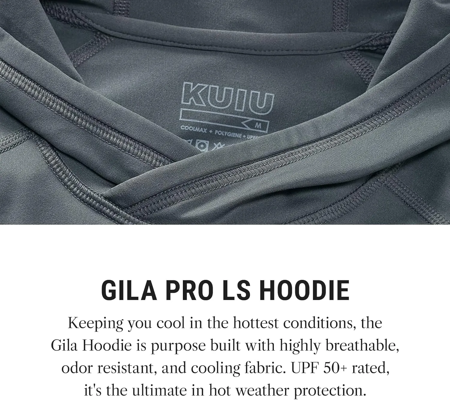 KUIU Gila LS Hoodie UPF 50  Cooling Shirt for Hunting & Outdoors Quick-Dry, Odor Resistant, Lightweight & Breathable