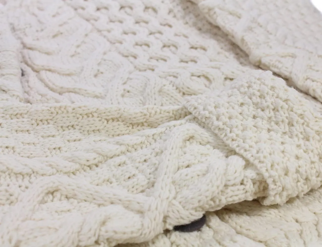 Ladies Irish Cable Knit Merino Wool Cardigan for Women Made in Ireland