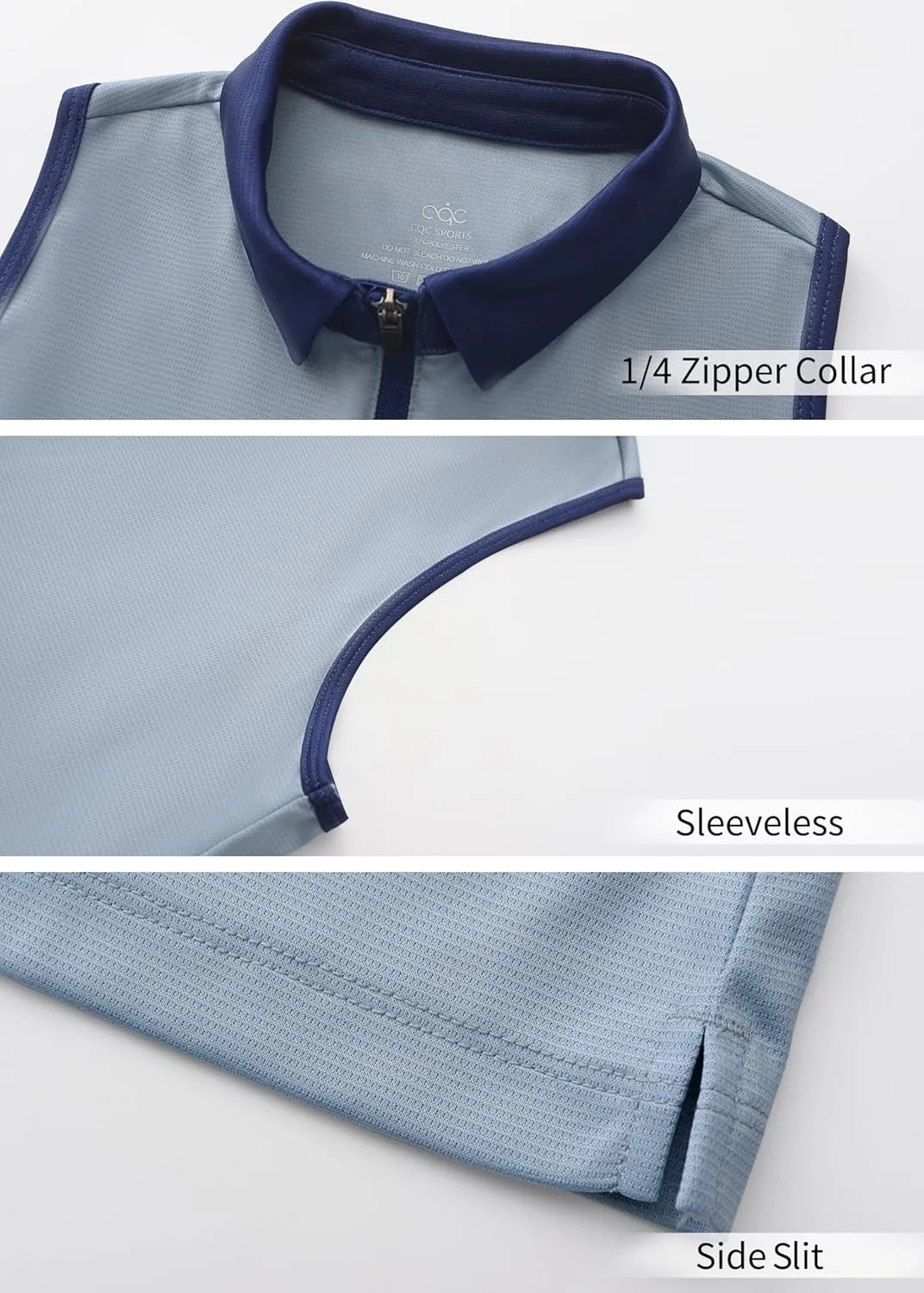 LastFor1 Women's Sleeveless Golf Shirts Racerback Polo with 1/4 Zipper Collar UPF 50  Lightweight Quick Dry Tennis Tank Tops