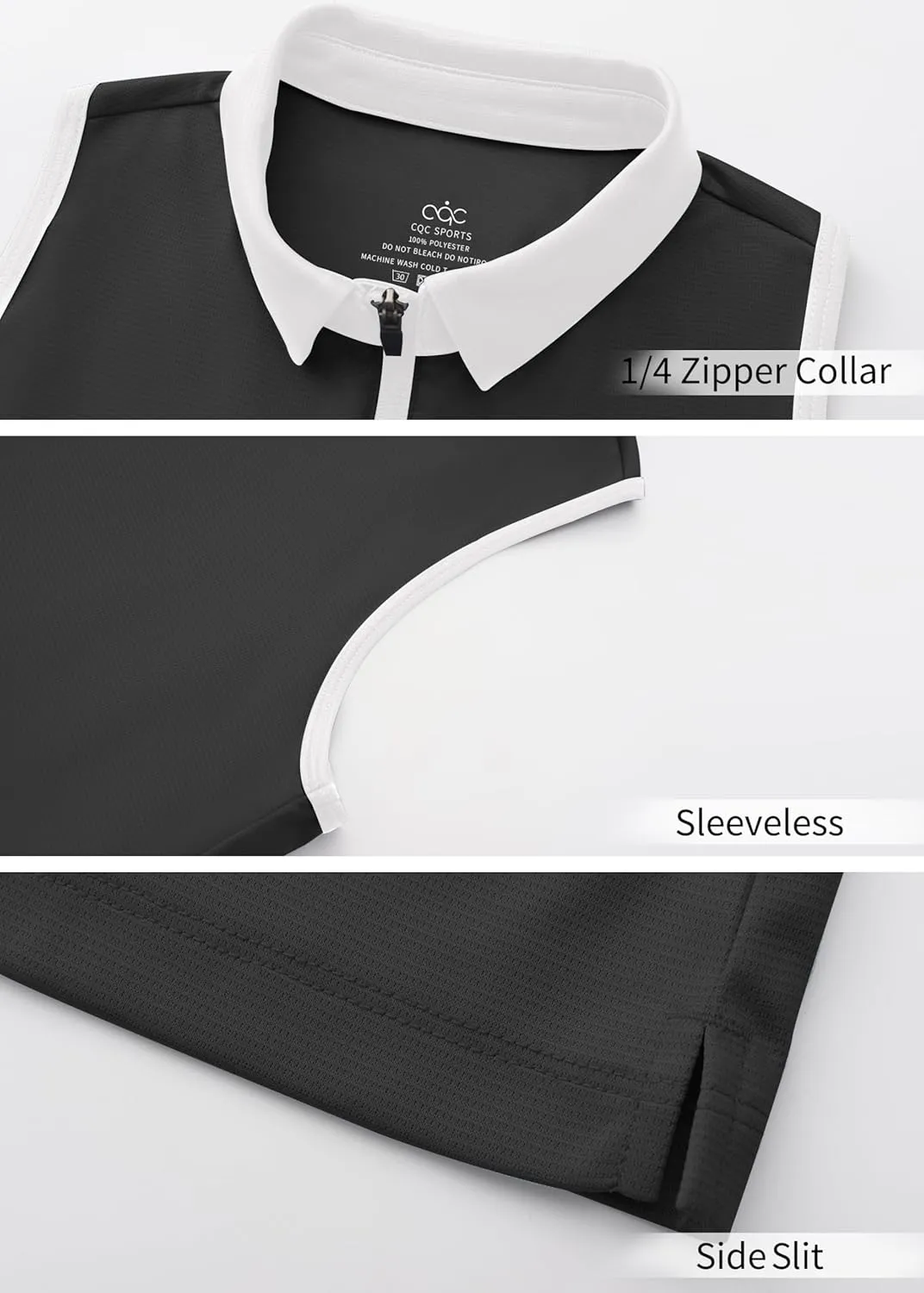 LastFor1 Women's Sleeveless Golf Shirts Racerback Polo with 1/4 Zipper Collar UPF 50  Lightweight Quick Dry Tennis Tank Tops