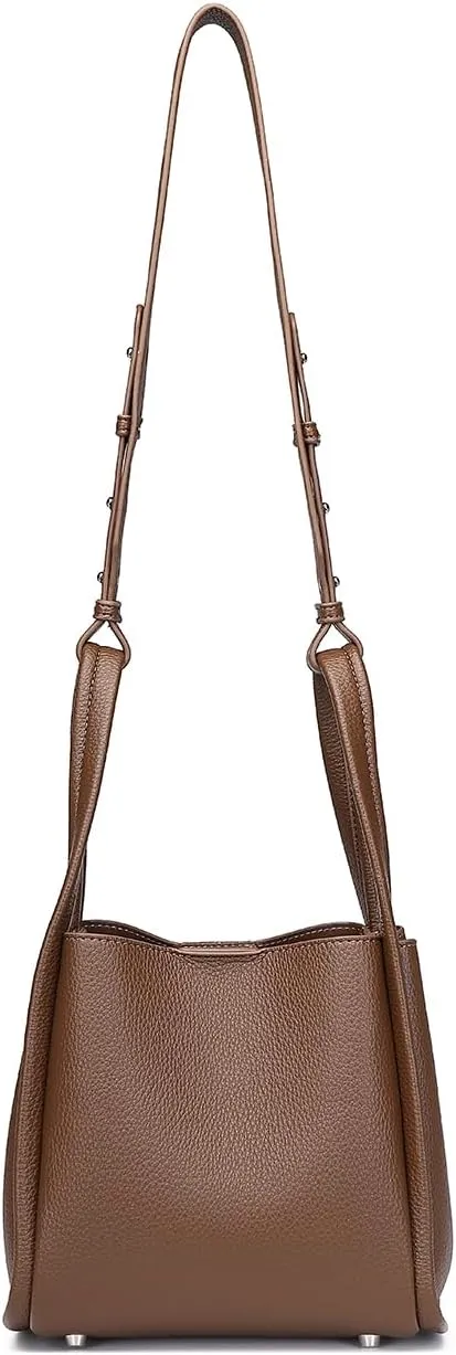Leather Tote Bag Slouchy Handbag with Zipper Stylish for Women's