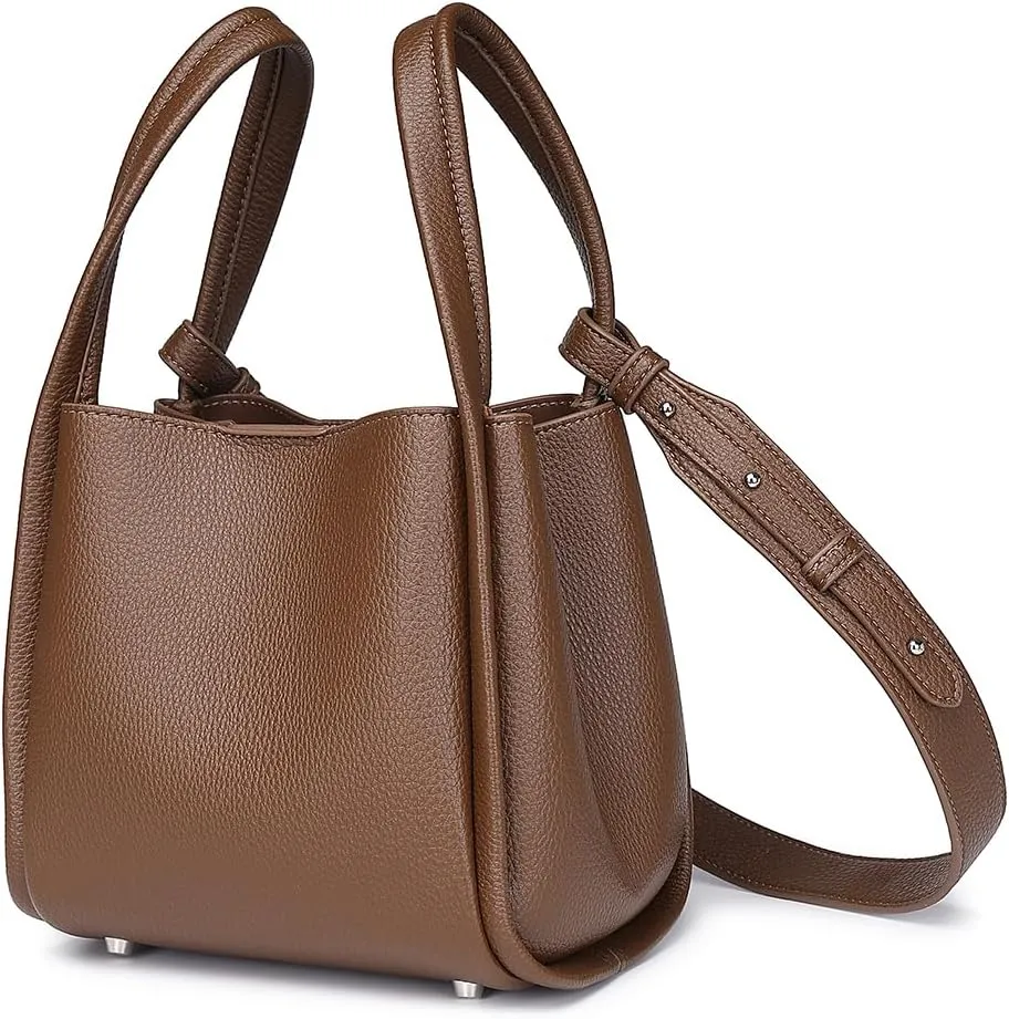 Leather Tote Bag Slouchy Handbag with Zipper Stylish for Women's