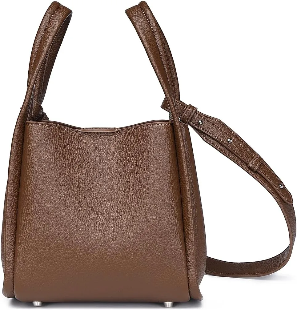 Leather Tote Bag Slouchy Handbag with Zipper Stylish for Women's
