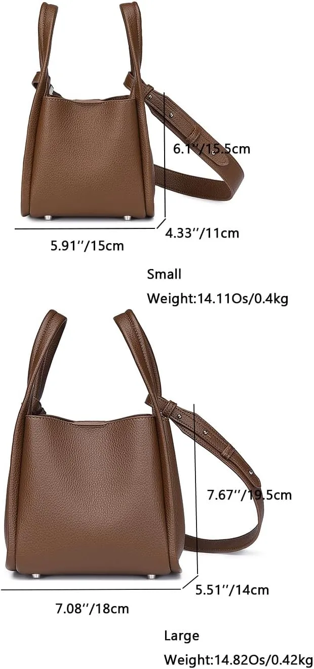 Leather Tote Bag Slouchy Handbag with Zipper Stylish for Women's