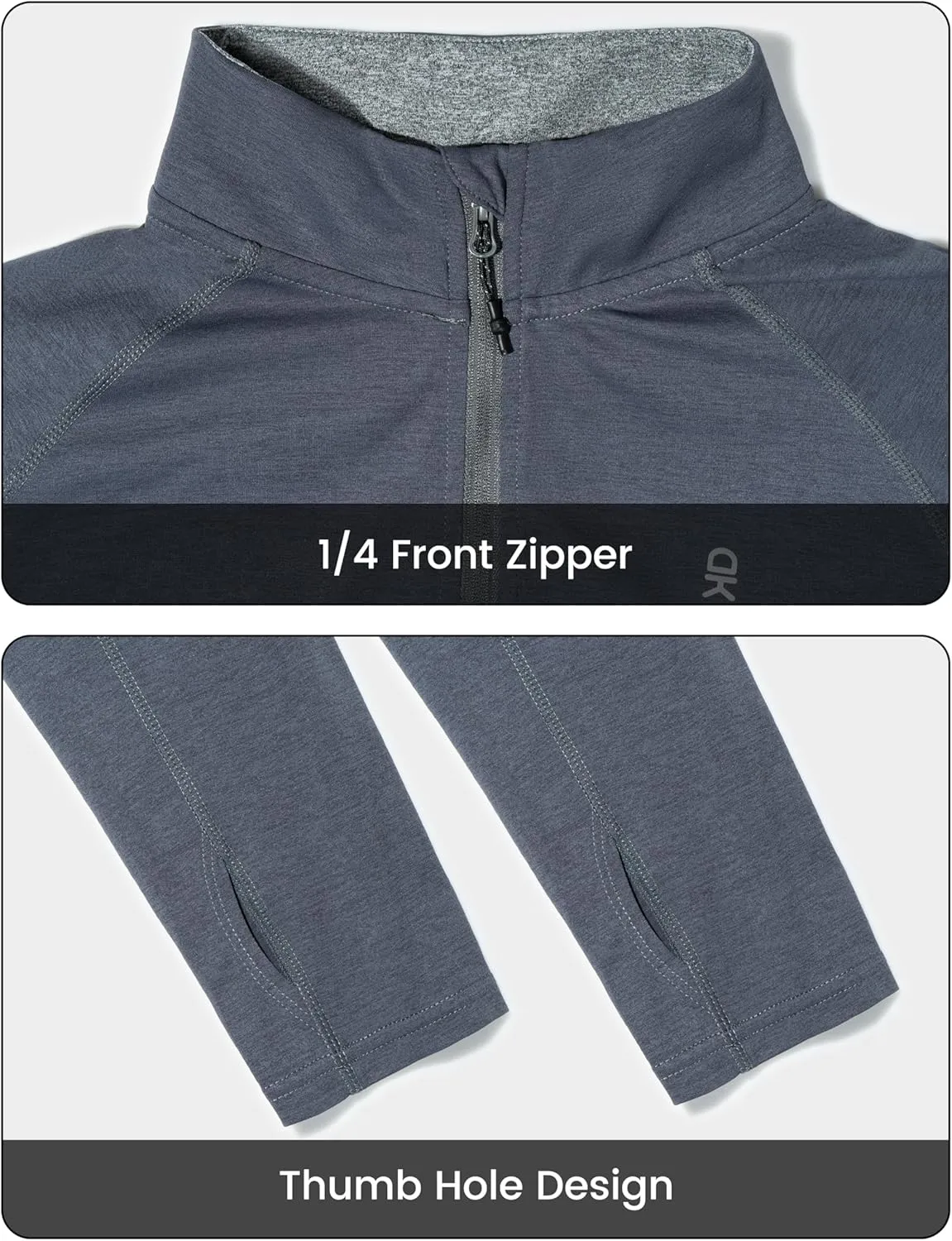 Little Donkey Andy Men's Lightweight Quarter Zip Pullover,UPF 50  Long Sleeve Athletic Shirts for Outdoor Running Golf