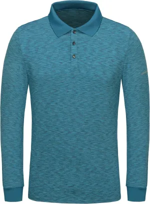 Little Donkey Andy Men's Long Sleeve Polo Shirt Quick Dry Moisture Wicking Sun Protection Sports Pullover Golf Shirt