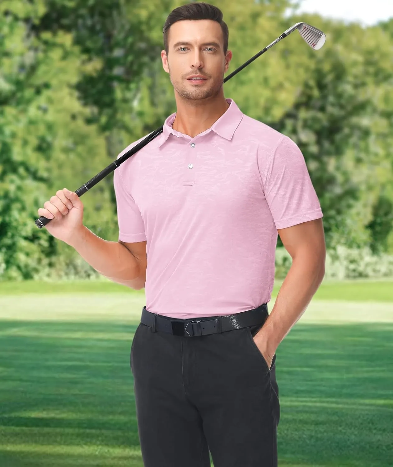LLdress Mens Polo Shirts Moisture Wicking Dry Fit Performance Short Sleeve Golf Shirt