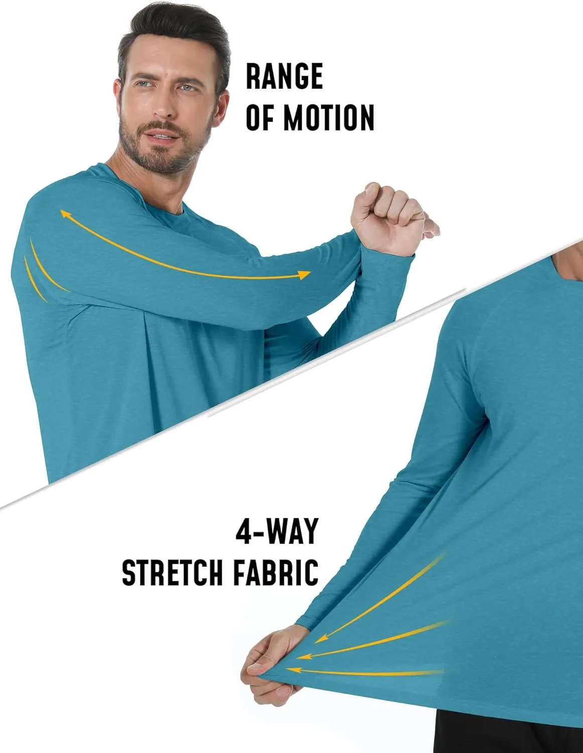 Long Sleeve Shirts for Men 4 Pack Workout T Shirt UPF 50  Rash Guard Quick Dry Fit Fishing Athletic Tshirt