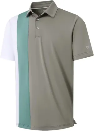 M MAELREG Mens Golf Polo Shirts Short Sleeve Dry Fit Casual Performance Moisture Wicking Color Block Polo Shirts for Men