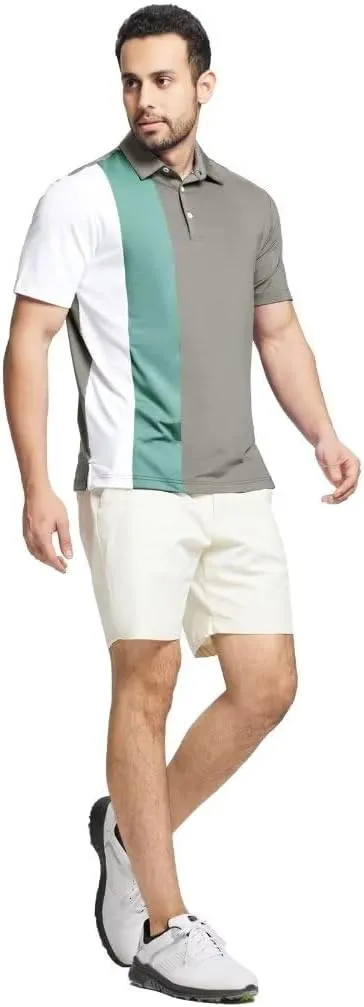 M MAELREG Mens Golf Polo Shirts Short Sleeve Dry Fit Casual Performance Moisture Wicking Color Block Polo Shirts for Men