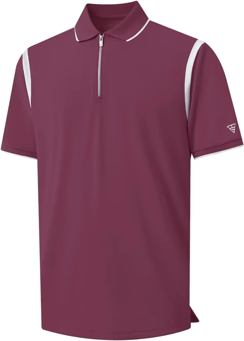 M MAELREG Polo Shirts for Men Short Sleeve Casual Dry Fit Lightweight Performance Moisture Wicking Zipper Mens Golf Shirts