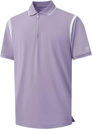 M MAELREG Polo Shirts for Men Short Sleeve Casual Dry Fit Lightweight Performance Moisture Wicking Zipper Mens Golf Shirts