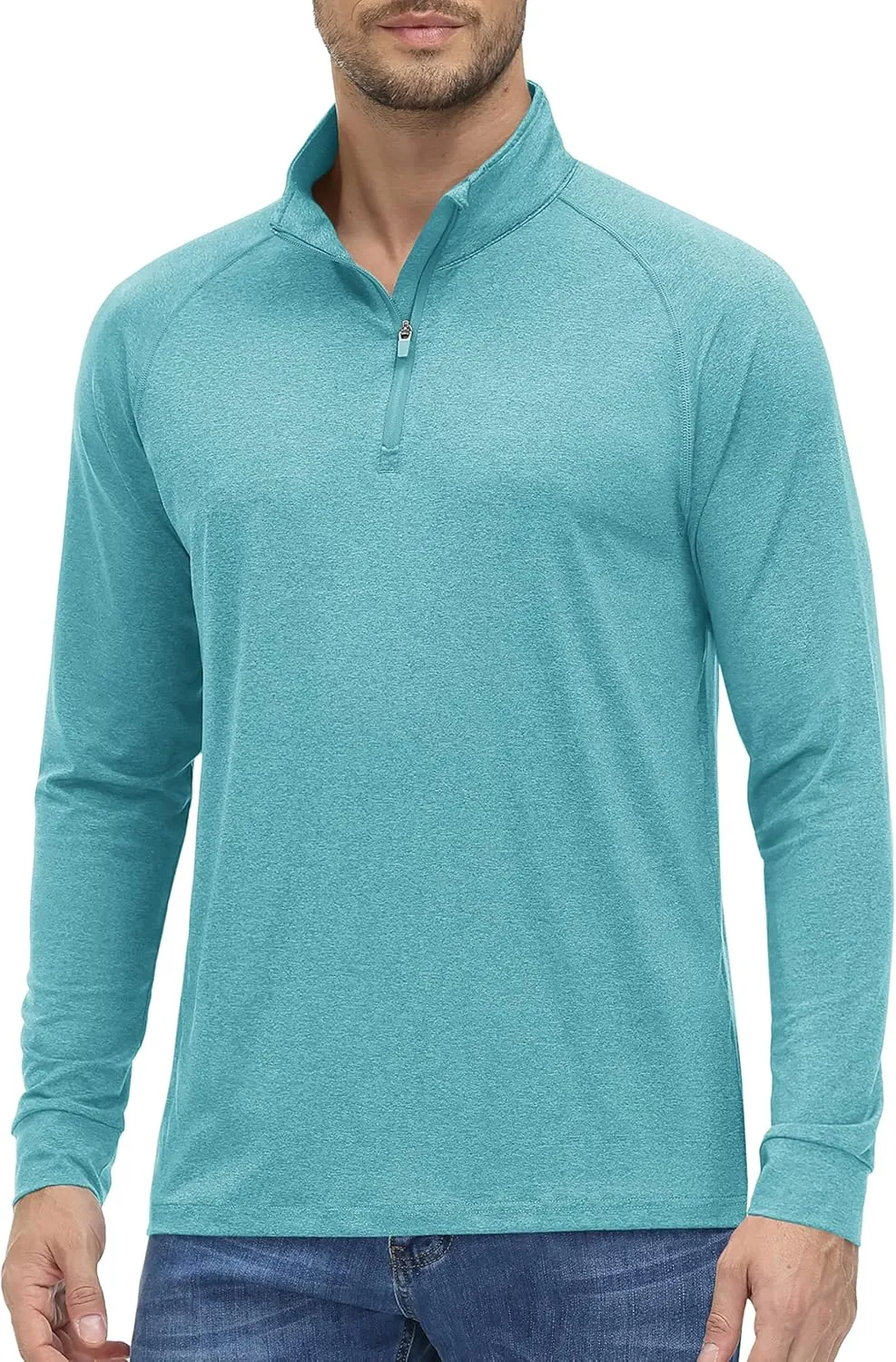 MAGCOMSEN Men's 1/4 Zip Pullover UPF 50  Long Sleeve Sun Protection Sports Shirts Lightweight Athletic Workout Shirt