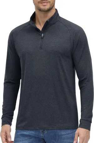 MAGCOMSEN Men's 1/4 Zip Pullover UPF 50  Long Sleeve Sun Protection Sports Shirts Lightweight Athletic Workout Shirt