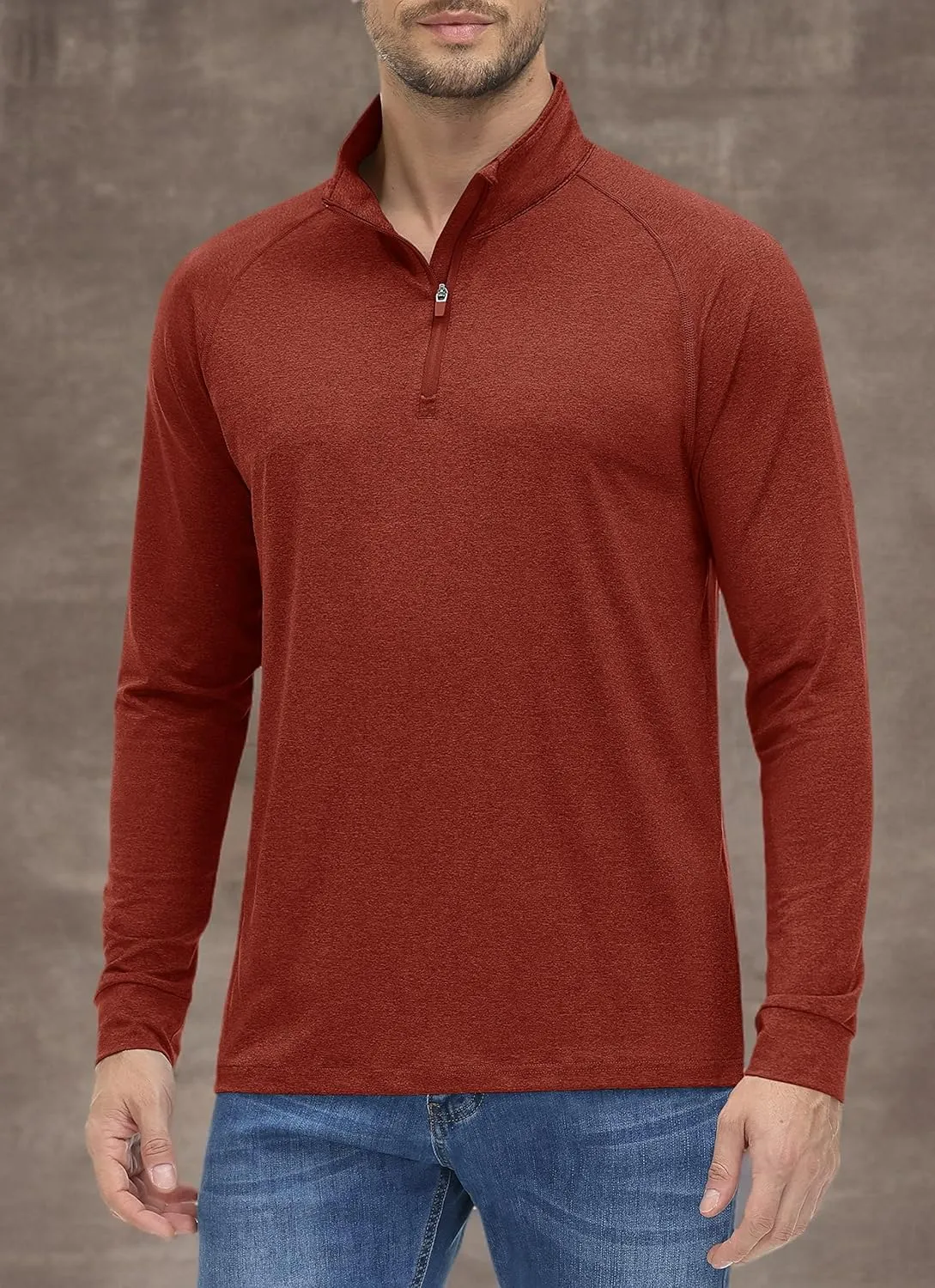 MAGCOMSEN Men's 1/4 Zip Pullover UPF 50  Long Sleeve Sun Protection Sports Shirts Lightweight Athletic Workout Shirt