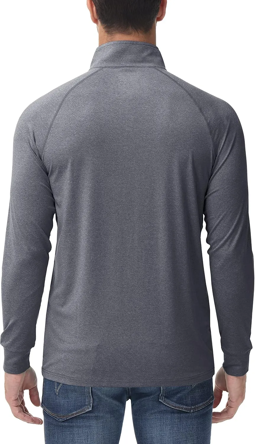 MAGCOMSEN Men's 1/4 Zip Pullover UPF 50  Long Sleeve Sun Protection Sports Shirts Lightweight Athletic Workout Shirt
