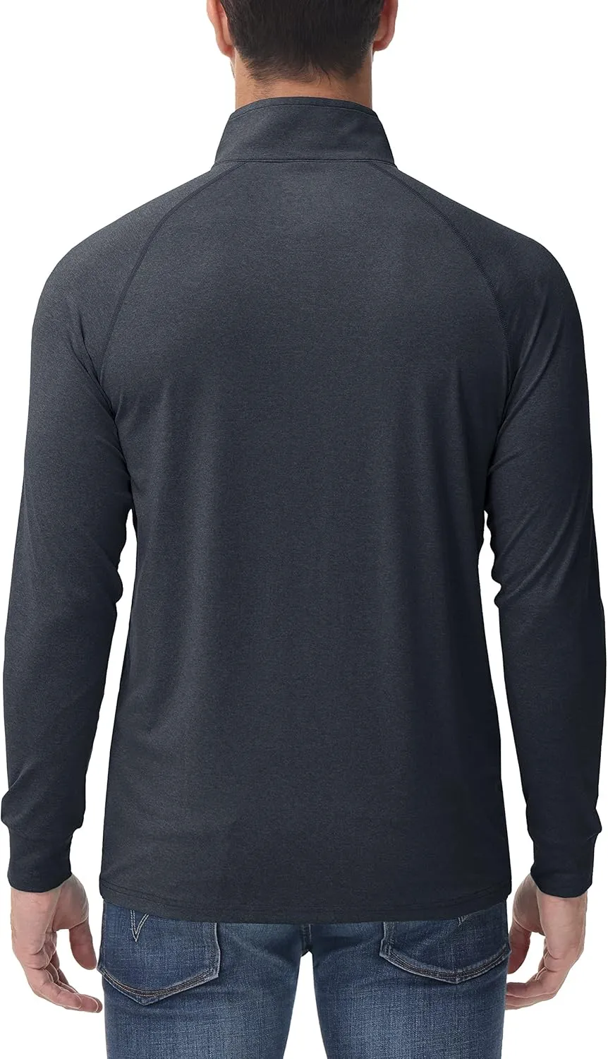 MAGCOMSEN Men's 1/4 Zip Pullover UPF 50  Long Sleeve Sun Protection Sports Shirts Lightweight Athletic Workout Shirt