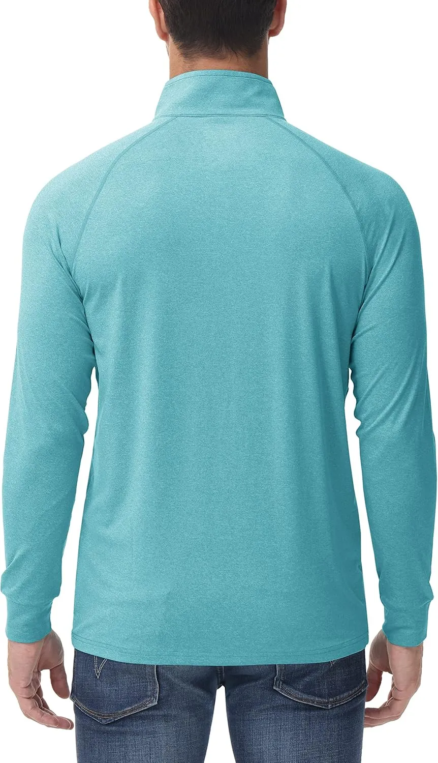 MAGCOMSEN Men's 1/4 Zip Pullover UPF 50  Long Sleeve Sun Protection Sports Shirts Lightweight Athletic Workout Shirt