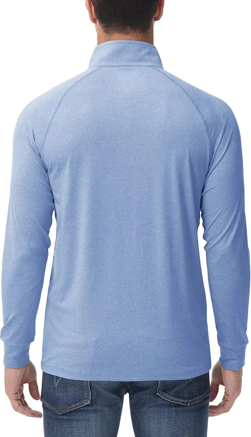 MAGCOMSEN Men's 1/4 Zip Pullover UPF 50  Long Sleeve Sun Protection Sports Shirts Lightweight Athletic Workout Shirt