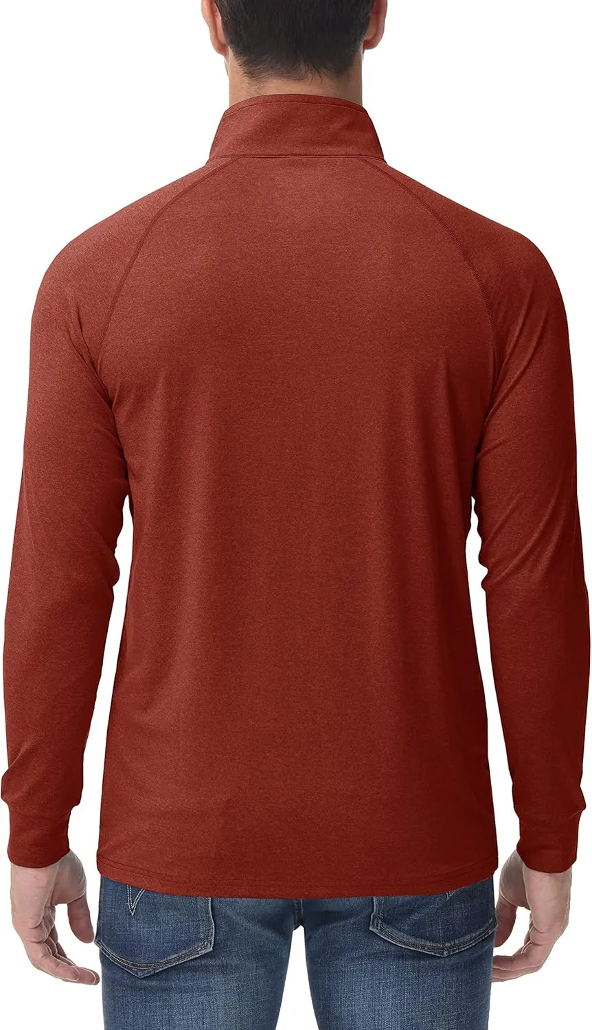 MAGCOMSEN Men's 1/4 Zip Pullover UPF 50  Long Sleeve Sun Protection Sports Shirts Lightweight Athletic Workout Shirt