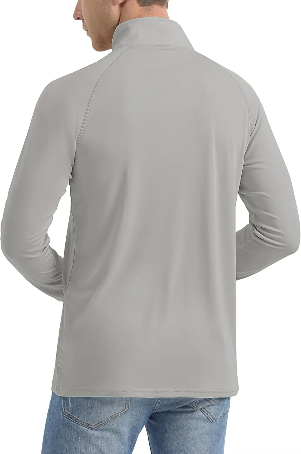 MAGCOMSEN Men's Long Sleeve Sun Shirts UPF 50  Tees 1/4 Zip Up Fishing Running Rash Guard T-Shirts Outdoor Shirt