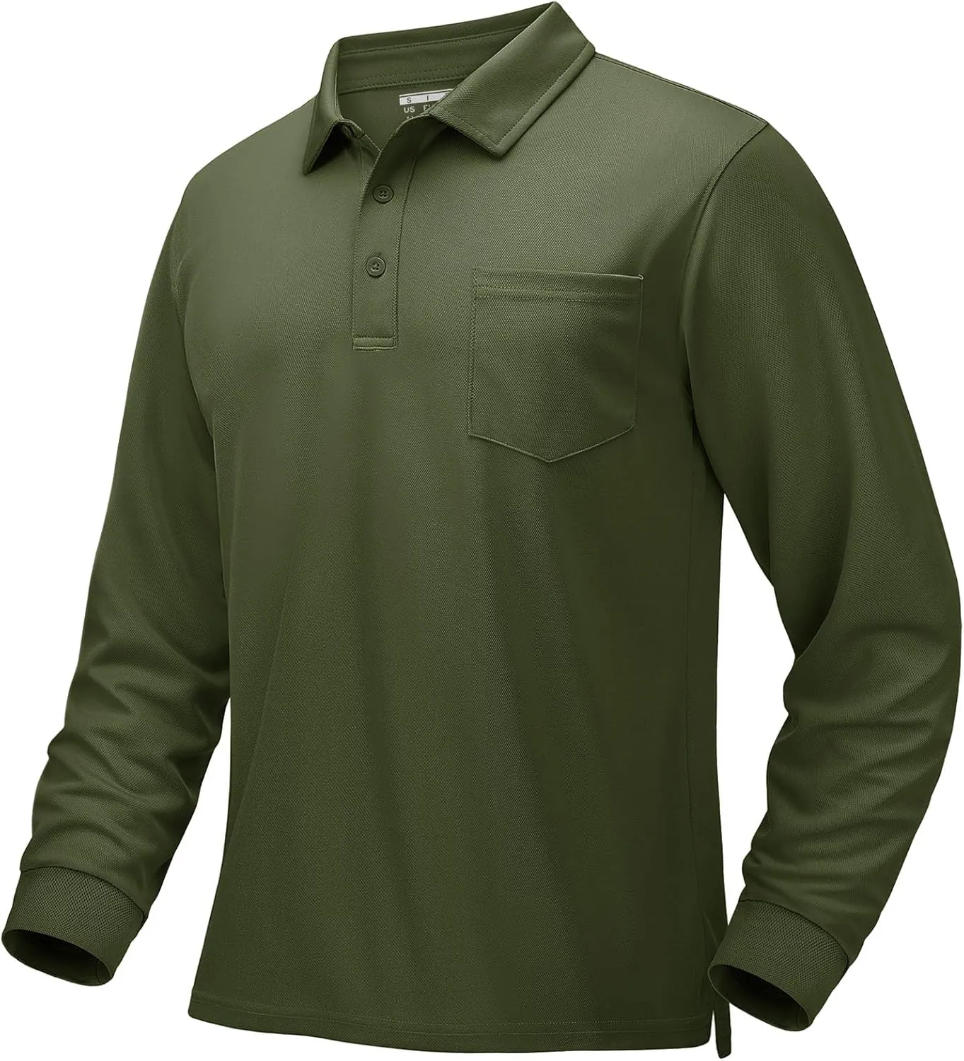 MAGCOMSEN Men's Polo Shirts with Pocket Long Sleeve Golf Quick Dry Shirts Performance Athletic Work Casual Collared Shirt