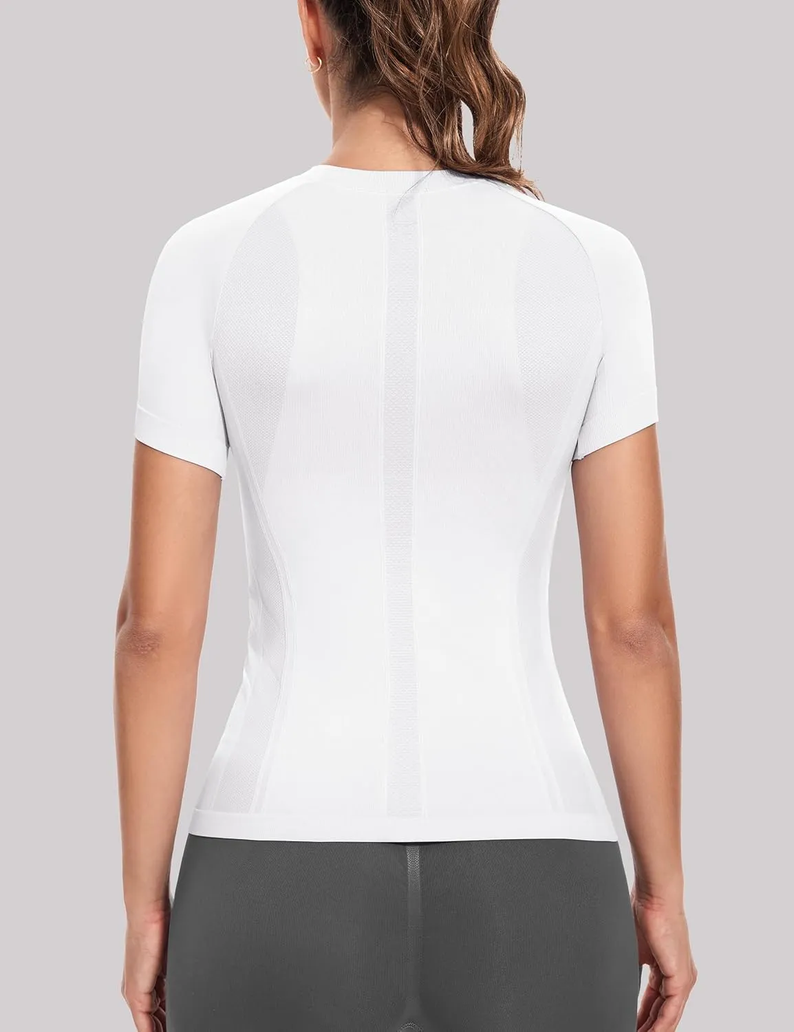 MathCat Short Sleeve Workout Tops for Women,Workout Shirts for Women,Seamless Yoga Athletic Shirts Gym Running Shirts