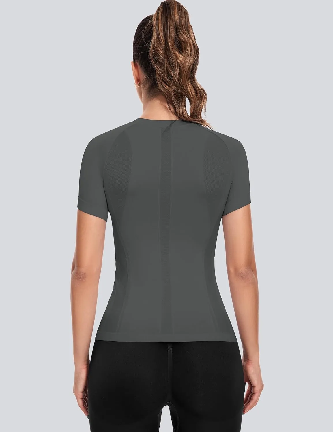 MathCat Short Sleeve Workout Tops for Women,Workout Shirts for Women,Seamless Yoga Athletic Shirts Gym Running Shirts