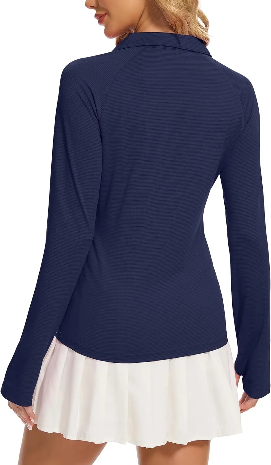 MathCat Women's Long Sleeve Golf Shirts UPF50  Quickly Dry Tennis Polo Lightweight Sports Athletic Tops