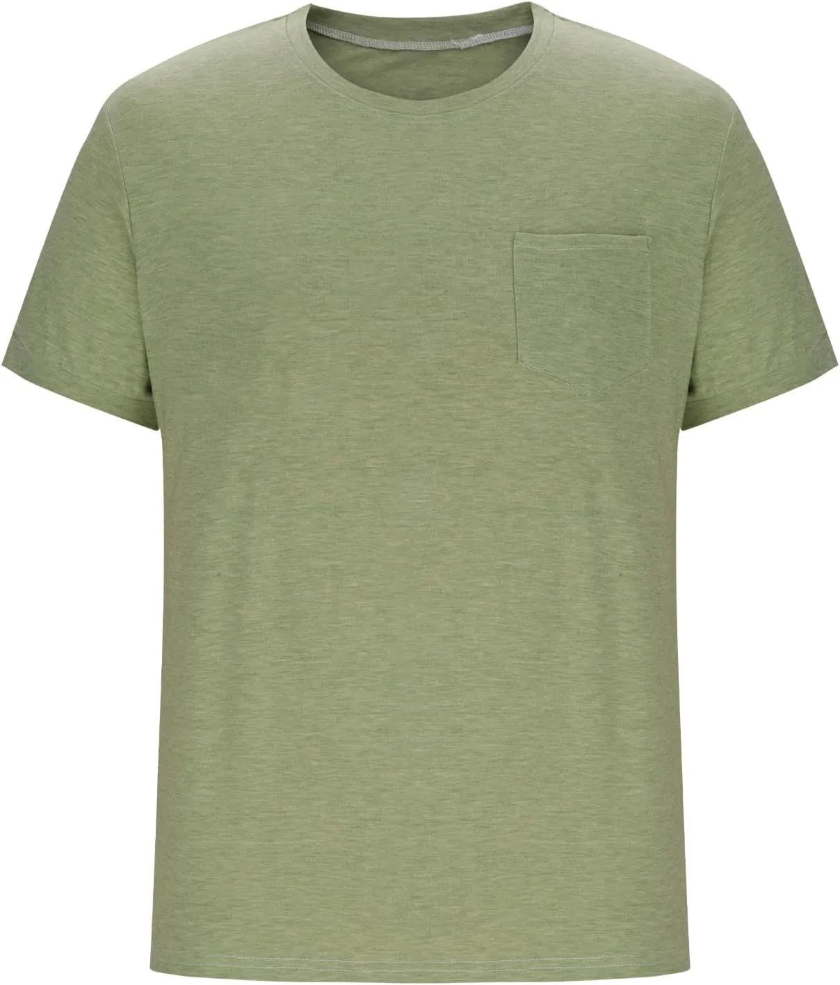Men Short Sleeve T Shirts with Chest Pocket, Solid Color Crewneck Tee Soft Comfy Summer Tops Workout Athletic Tshirt