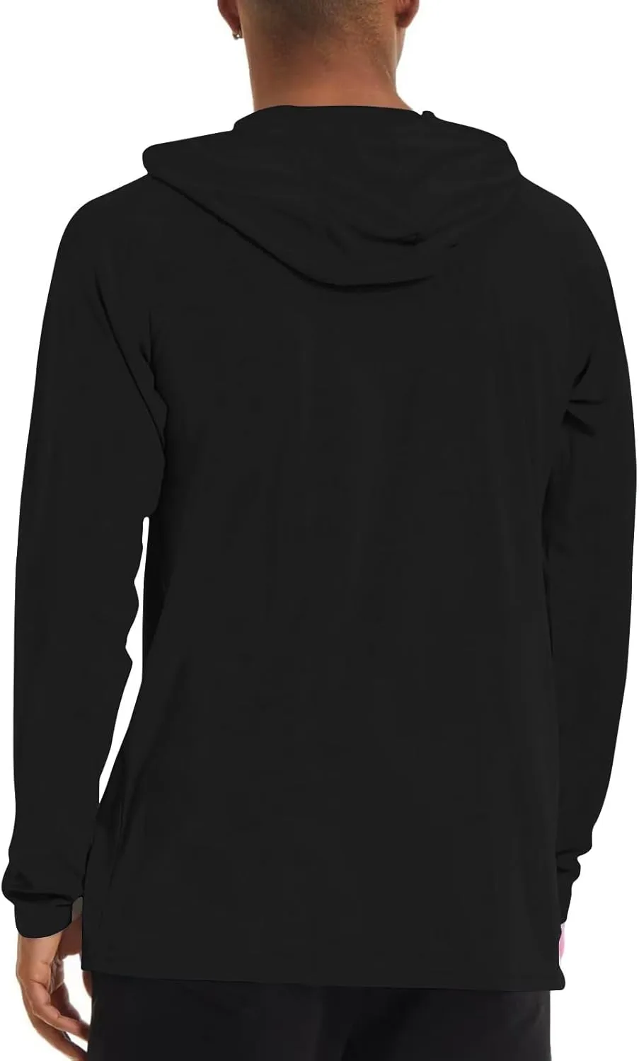 Men UPF 50  Sun Protection Hoodie Shirt Long Sleeve UV SPF Quick Dry Hood T-Shirt Rash Guard Athletic Fishing Outdoor