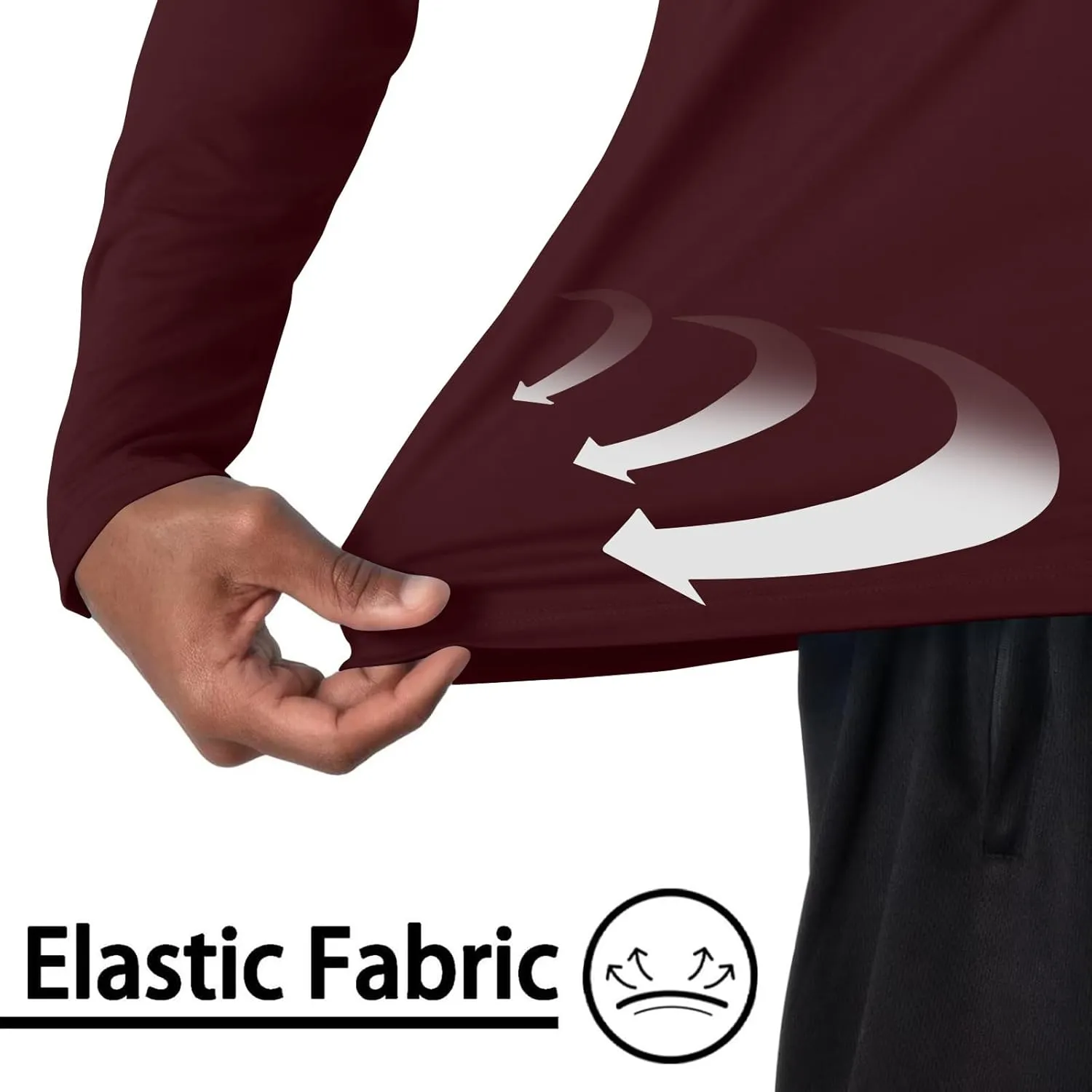 Men UPF 50  Sun Protection Hoodie Shirt Long Sleeve UV SPF Quick Dry Hood T-Shirt Rash Guard Athletic Fishing Outdoor
