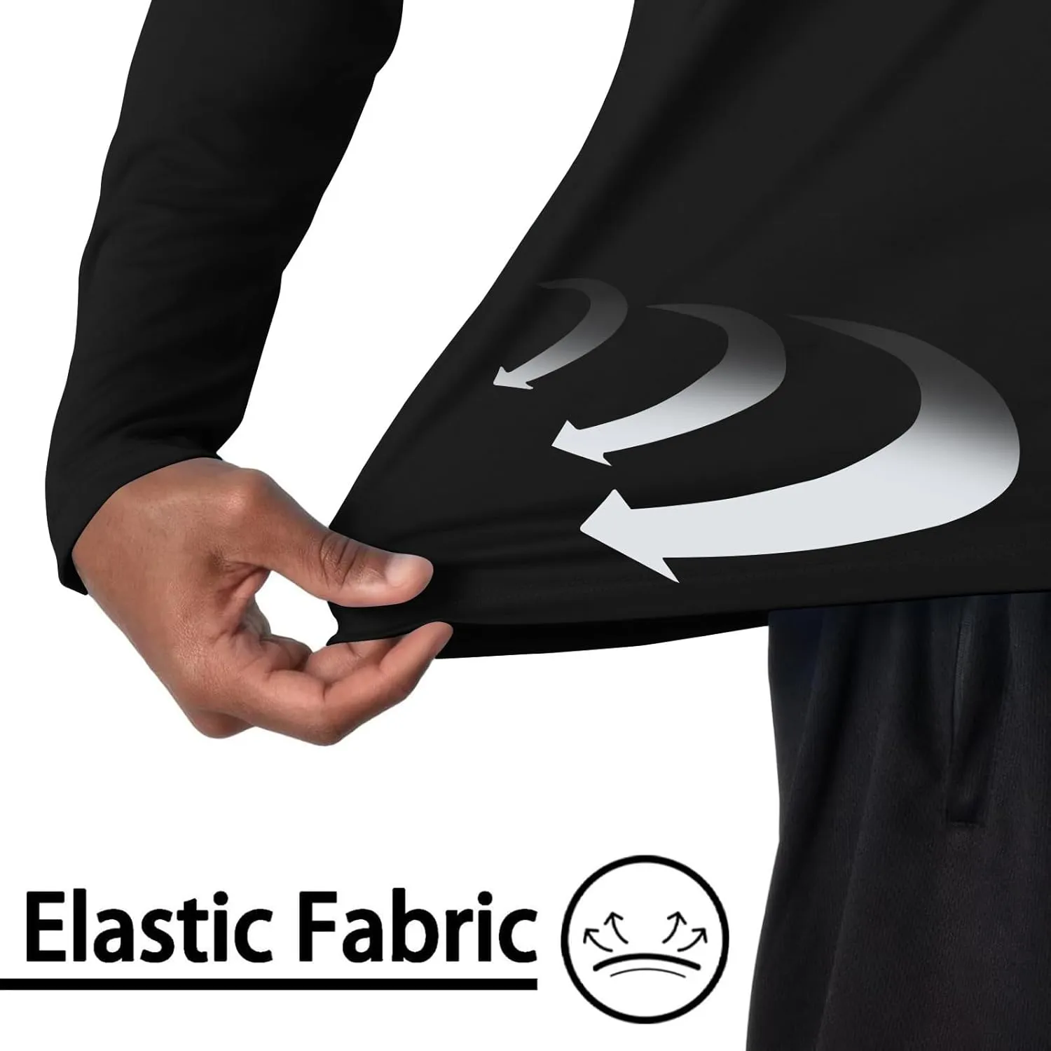 Men UPF 50  Sun Protection Hoodie Shirt Long Sleeve UV SPF Quick Dry Hood T-Shirt Rash Guard Athletic Fishing Outdoor