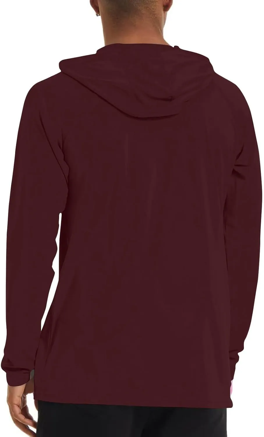 Men UPF 50  Sun Protection Hoodie Shirt Long Sleeve UV SPF Quick Dry Hood T-Shirt Rash Guard Athletic Fishing Outdoor