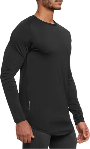 Men UPF 50  Sun Protection UV SPF Shirts Curved Hem Long Sleeve Lightweight Quick Dry Swim Workout T-Shirt Rash Guard